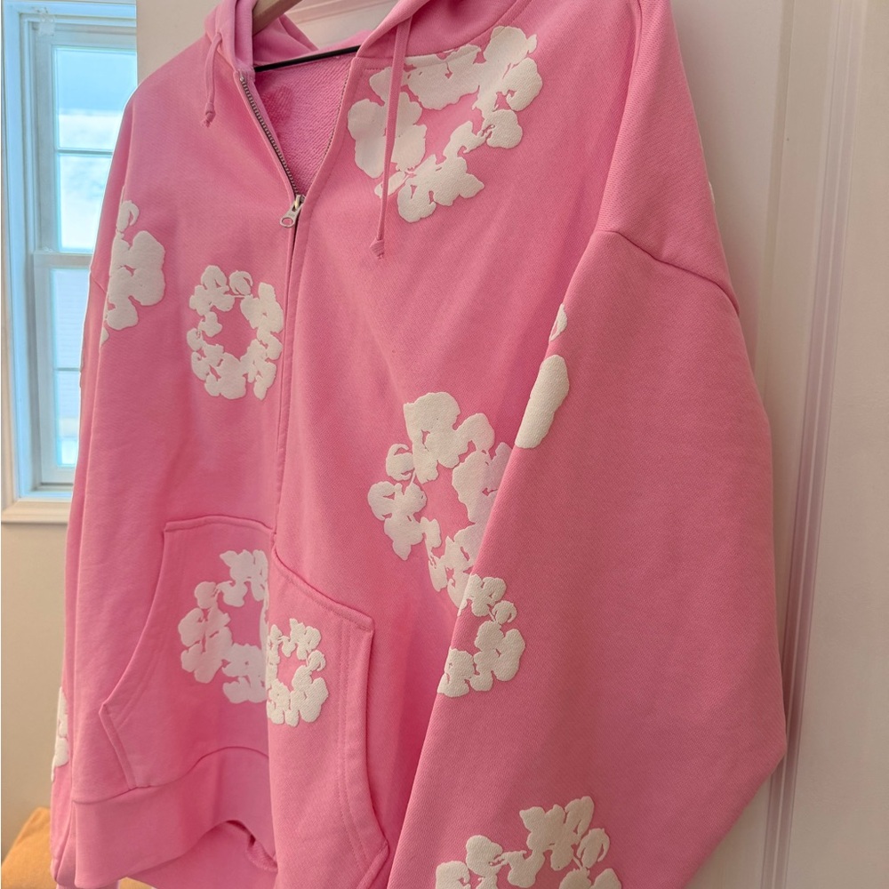 Denim Tears Cotton Wreath Zip Hoodie 'Pink' New Without Tag